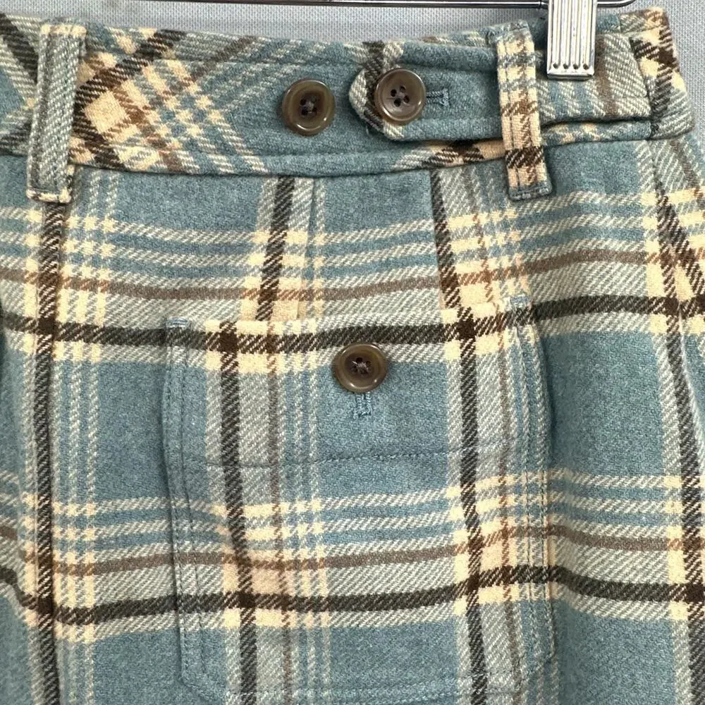 Eddie Bauer Mini Skirt 4 Plaid Wool Sage Lined Preppy Academia School Girl Punk